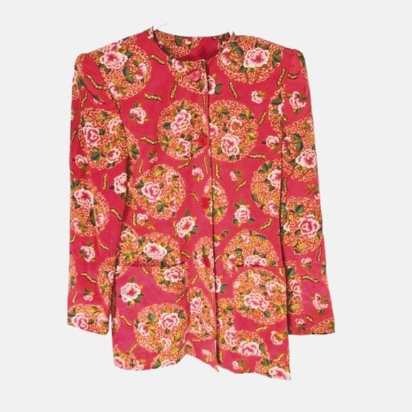 Vintage Dana Buchman silk floral blazer jacket. Size 4 - Picture 1 of 8